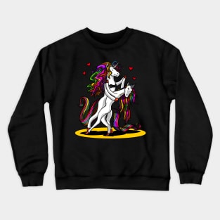 Unicorn Couple Dancing Valentines Day Cute Crewneck Sweatshirt